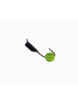 25-01-019/ Мормышка вольфр. "Народная" "СТОЛБИК"  Ø2,5 вес 0,5гр + шарик зеленый с полосками (агат) (уп-ка 10шт.)