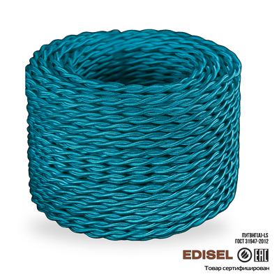 Витой ретро провод 2х1.5 песочный шелк бухта