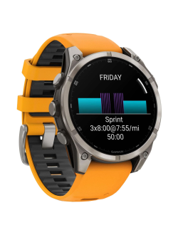 Часы Garmin Fenix 8 —47mm AMOLED Sapphire Titanium Spark Orange / Graphite