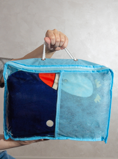 Плед с рукавами "Веселые пингвины" из микрофибры (велсофта)