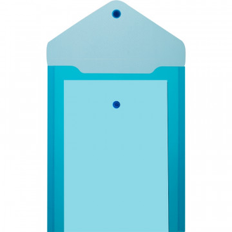 Папка-конверт A5с кнопкой, вертикал прозрачный синий 0.18мм, 10 шт.уп