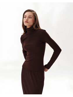 Водолазка из мягкого и эластичного трикотажа (шоколадный)