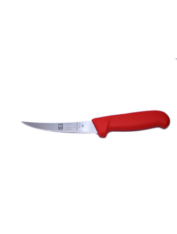 Нож обвалочный 130/260 мм. изогнутый (полугибкое лезвие) красный SAFE Icel /1/6/