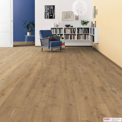 Декор ламината Haro Дуб Савона Натур 538649 в интерьере гостиной