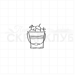 Штамп ведро с яблоками, урожай