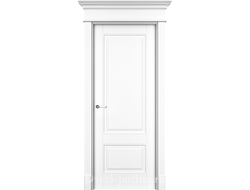 Межкомнатная дверь Оксфорд 2, эмаль белая с карнизом