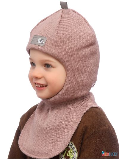 Шапка-шлем "NK"   20101-01, цвет пудровый р. 50-52