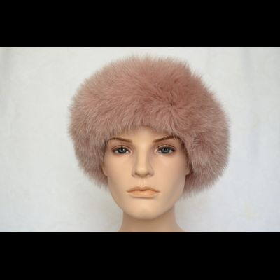Дизайнерская шапка с мехом песца Vizio Италия 6750 CCP розовая фото