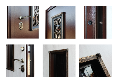 Стальная дверь    «Престиж». С окном и ковкой. Заказная модель.