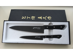 SB-0120 Набор ножей Шеф 215 мм и универсальный 135 мм (SB-0087 и SB-0021) AUS-8 с покрытием/черная пакка