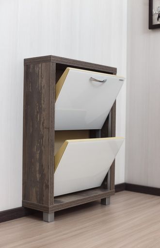 Обувница Айрон-2 (фасад стекло Белое)