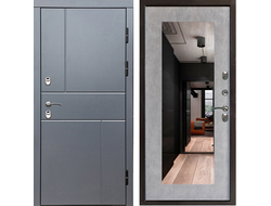 Дверь с зеркалом Сибирь Премиум Grey Бетон светлый