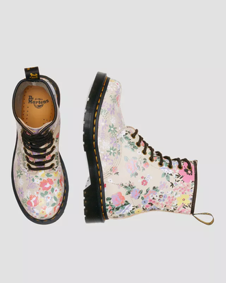 Ботинки Dr. Martens 1460 Floral Mash Up Parchment Beige