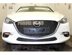 Защита радиатора Mazda 3 2016-2019 black верх PREMIUM