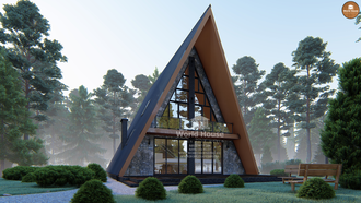 Дом - шалаш треугольной формы. A frame house. Проект №153