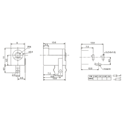 Гнездо под DC кабель питания (толщина штыря 2 мм) DC-005A-2.0