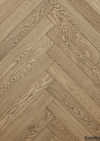 Паркетная доска Karelia Herringbone Дуб Beige HB