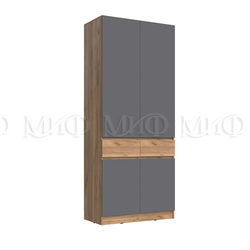 Прихожая Роджина Шкаф 2-х ств (1000х2400х520) Графит/Дуб крафт белый