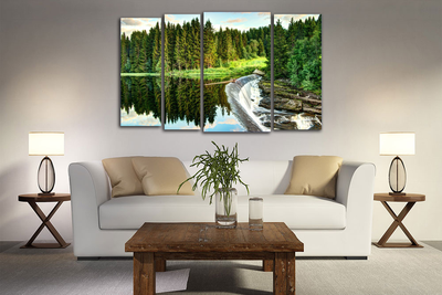 Модульная картина "Широкий водопад"