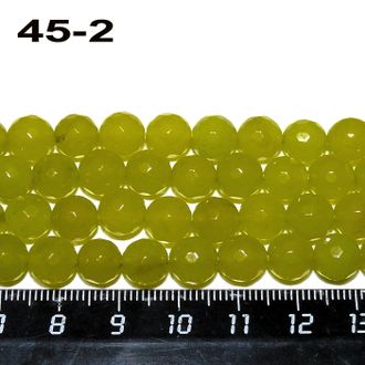 Кварцит тонированный (бусины) №45-2: цвет "желто-зеленый" - грань ф 7,5-8мм