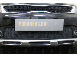 Защита радиатора KIA Rio X-Line 2017- (3 части) black низ