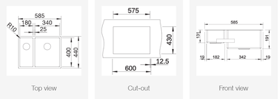 Мойка Blanco CLARON 340/180-IF (чаша справа)