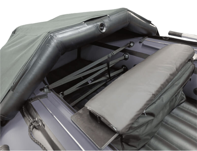 Моторная лодка ДИКИЙ 360 НДНД с тентом серый носовой рундук