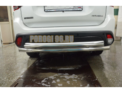 Защита заднего бампера двойная d60/42 для Mitsubishi Outlander 2019-