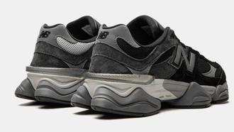 New Balance 9060 Black Castlerock Grey (Экозамша) сбоку
