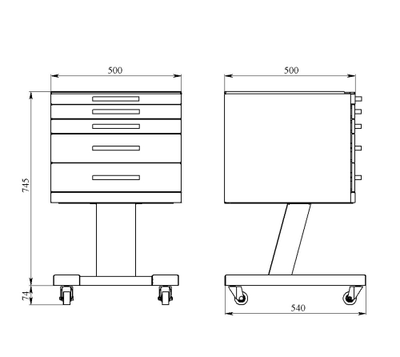 Столик стоматолога подкатной ССМ-4.0 Люкс