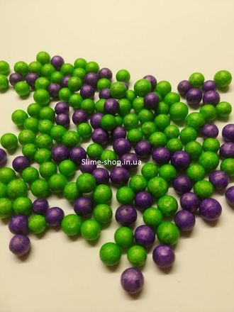 Изображение - Пенопластовые шарики для слаймов микс зеленых и фиолетовых - slime-shop.in.ua