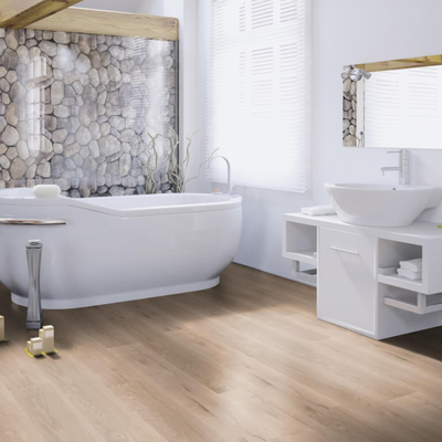 Биополы Wineo PURLINE 1000 wood L Дуб Спокойный Песок PL298R в интерьере ванной