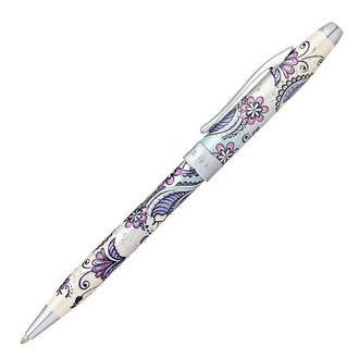 Ручка подарочная шариковая CROSS Botanica "Сиреневая орхидея", лак, латунь, хром, черная, AT0642-2