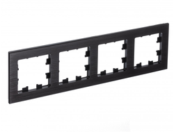 Рамка 4 поста металл оникс, серия AtlasDesign