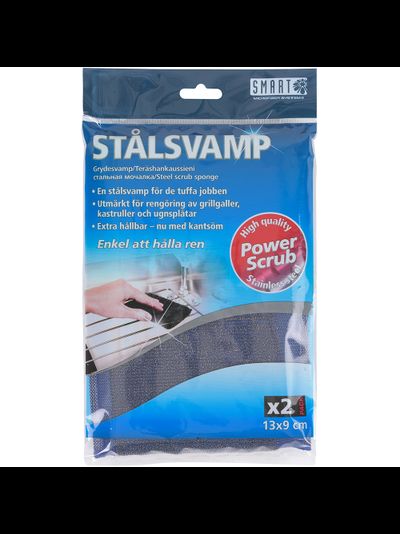 SMART Стальная мочалка (2шт.), Размер 13×9 см.