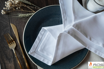 Текстильная салфетка для ресторана 45*45см, белая, евроуголок, без рисунка