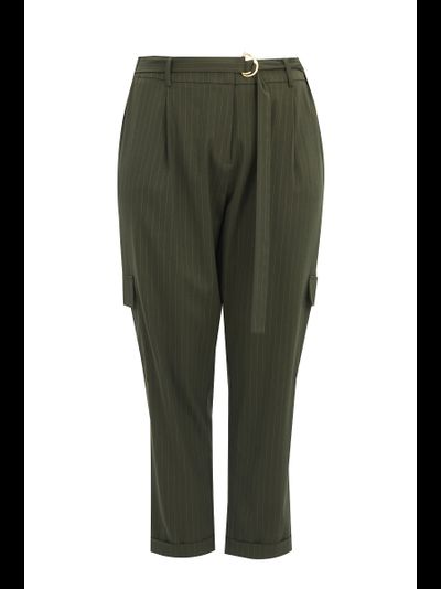 Брюки-карго хаки в полоску