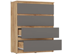 Комод Сити К-1, серый графит, крафт золотой