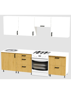 Кухня Эконом 1,8 метра (600х600х600) Цвет: Белый/Дуб Сонома