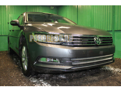 Защита радиатора Volkswagen Passat B8 1.8 / 2.0 2014- (3 части) chrome