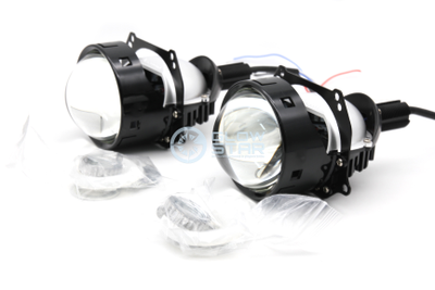 Светодиодные билед модули Aozoom A5+ Bi-Led 2020, 3.0 дюйма, 35w, 9-16v, крепление 3R и винтом, драйвер встроенный (комплект, 2шт)