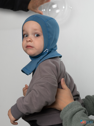 Шапка-шлем 24301-01 95%хлопок 5%лайкра, серо-голубой 40-42