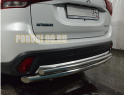 Защита заднего бампера двойная d60/42 для Mitsubishi Outlander 2015-2018