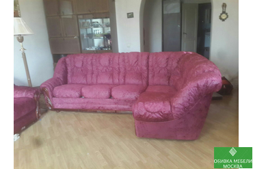 Перетянули угловой диван за 5 дней