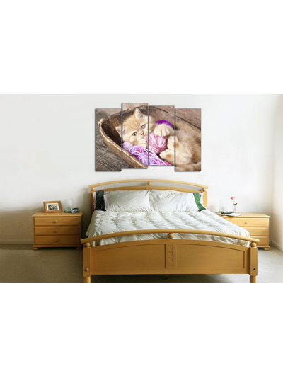 Модульная картина "Котенок с клубочком"