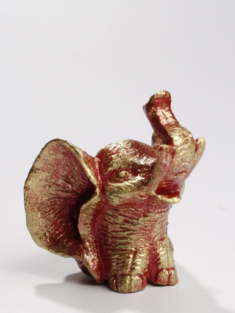 СУВЕНИР "Слоненок красный 4" золотистый