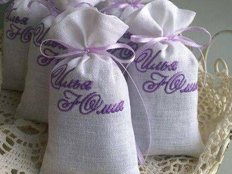 Саше из льна с вышивкой