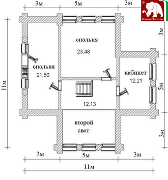 Проект 3-112, 188 м2, 11*11