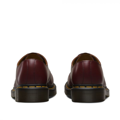 Ботинки Dr. Martens 1461 с желтой строчкой бордовые