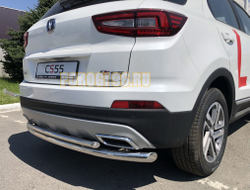 Защита заднего бампера двойная d60/42 для Changan CS55 2018-